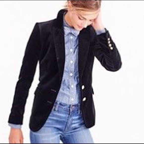 J. Crew Jackets & Blazers - J Crew black velvet blazer - like new